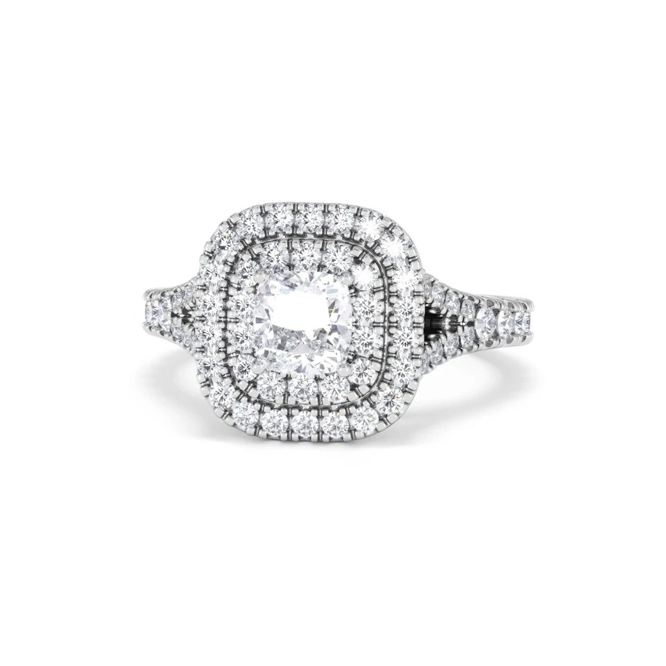 Anastasia GIA Diamond Halo Engagement Ring in Platinum 1.45ct G/VS2