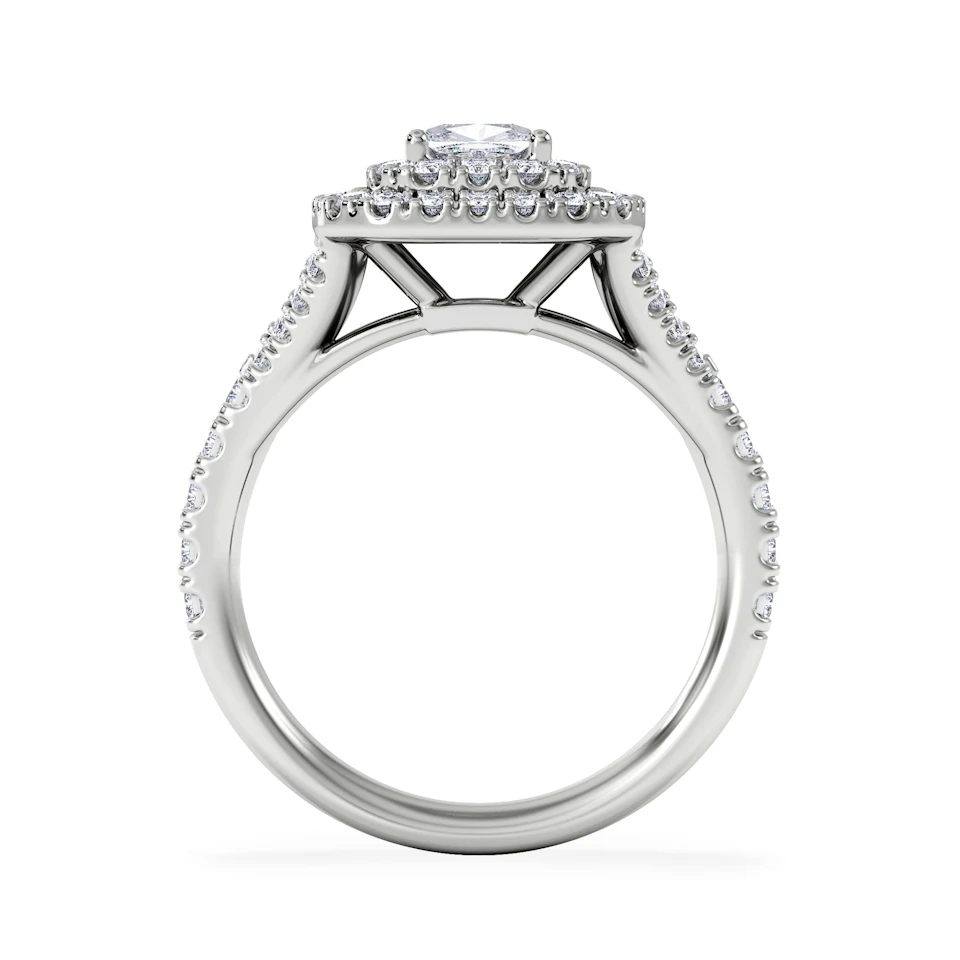 Anastasia GIA Diamond Halo Engagement Ring in Platinum 1.45ct G/VS2