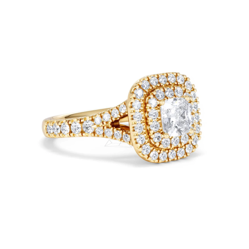 Anastasia GIA Diamond Halo Engagement Ring in 18K Gold 1.45ct G/SI2