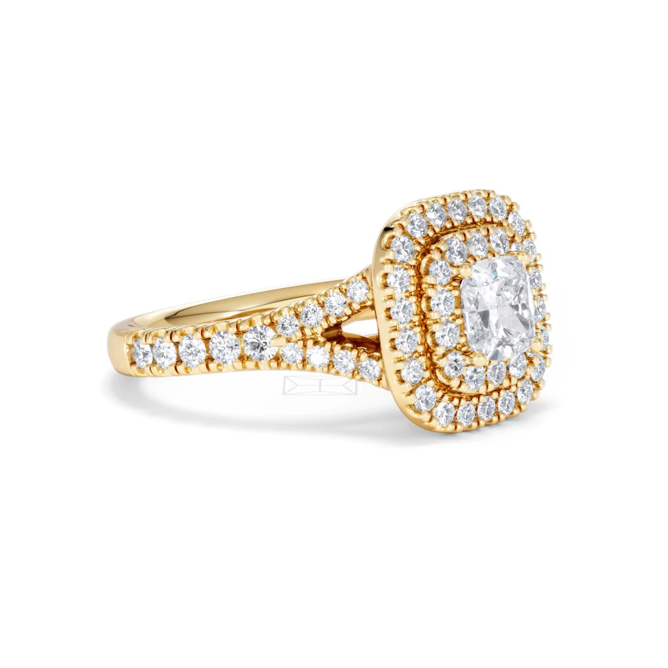 Anastasia GIA Diamond Halo Engagement Ring in 18K Gold 1.45ct G/SI2