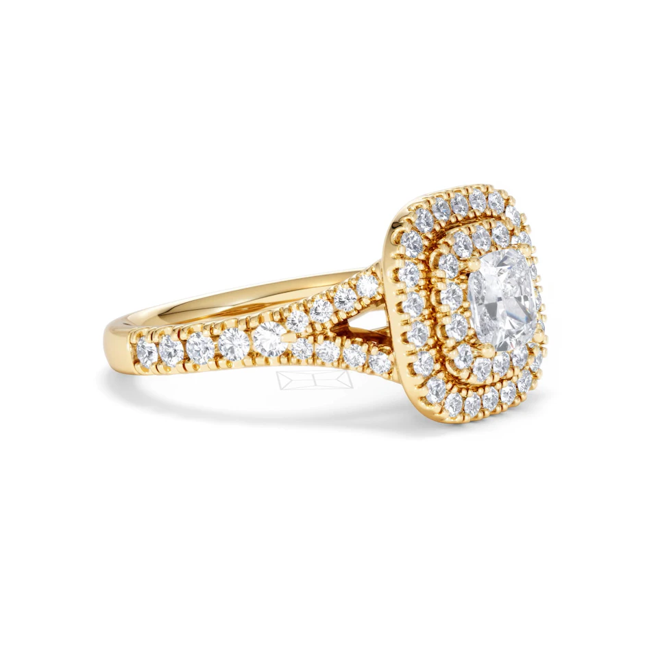 Anastasia GIA Diamond Halo Engagement Ring in 18K Gold 1.45ct G/SI2