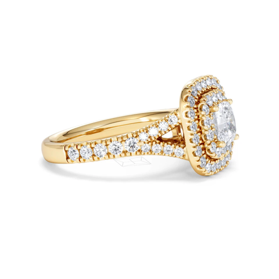 Anastasia GIA Diamond Halo Engagement Ring in 18K Gold 1.45ct G/SI2