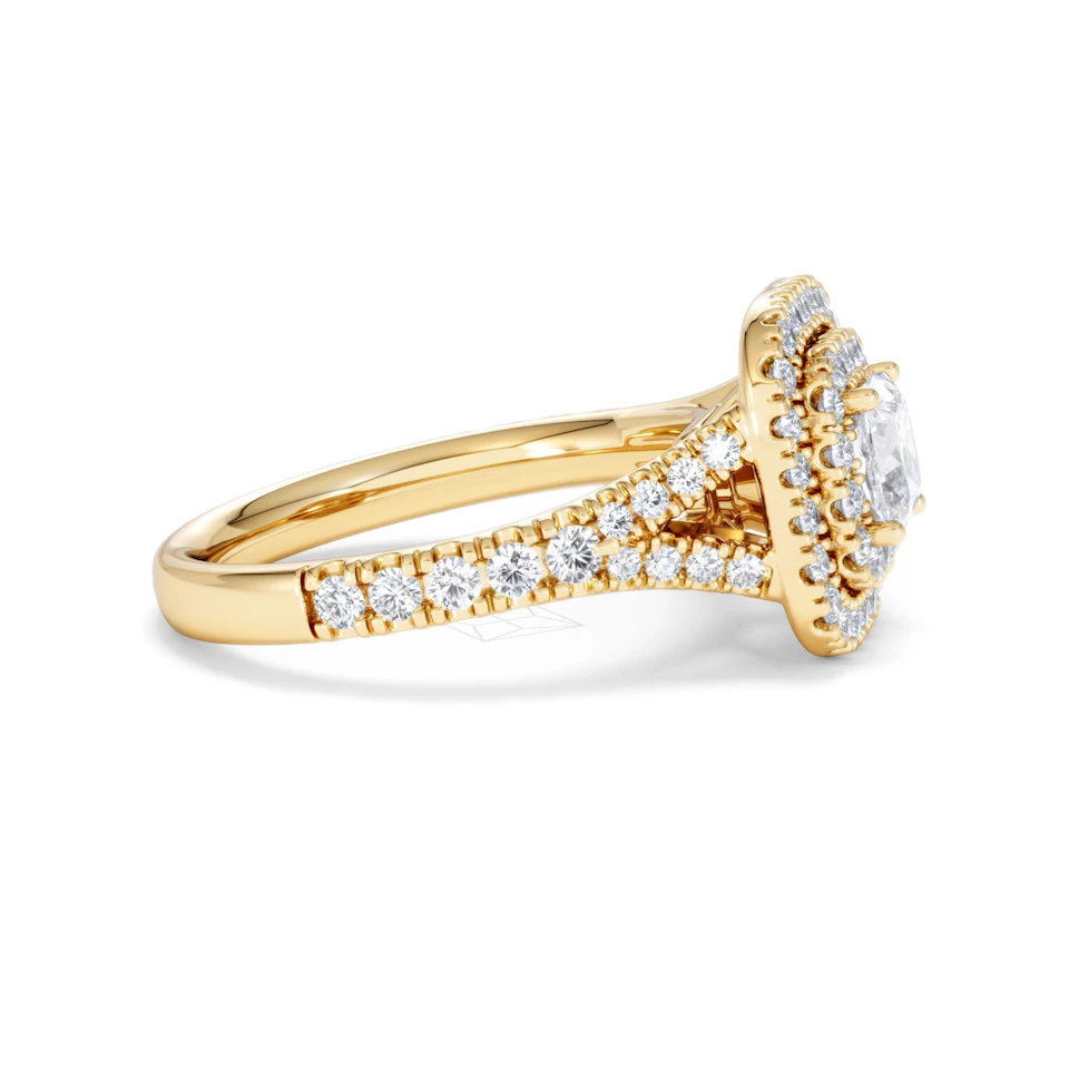 Anastasia GIA Diamond Halo Engagement Ring in 18K Gold 1.45ct G/SI2