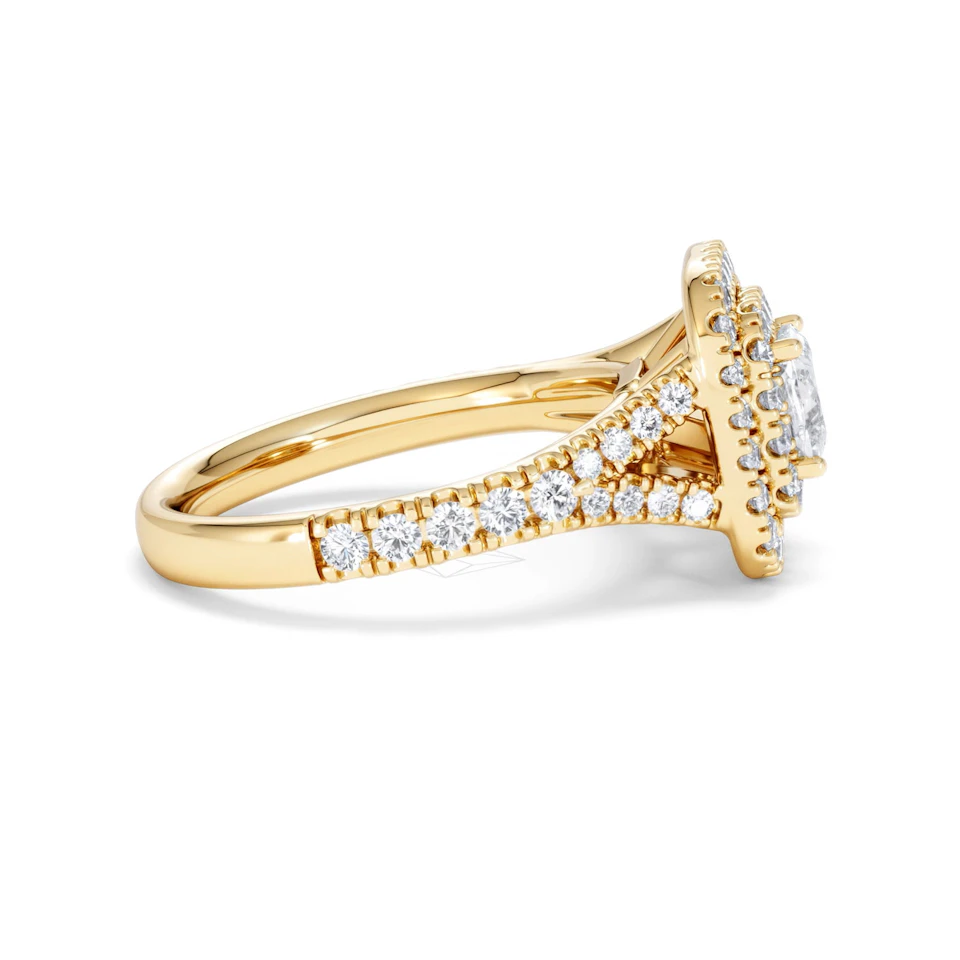 Anastasia GIA Diamond Halo Engagement Ring in 18K Gold 1.45ct G/SI2