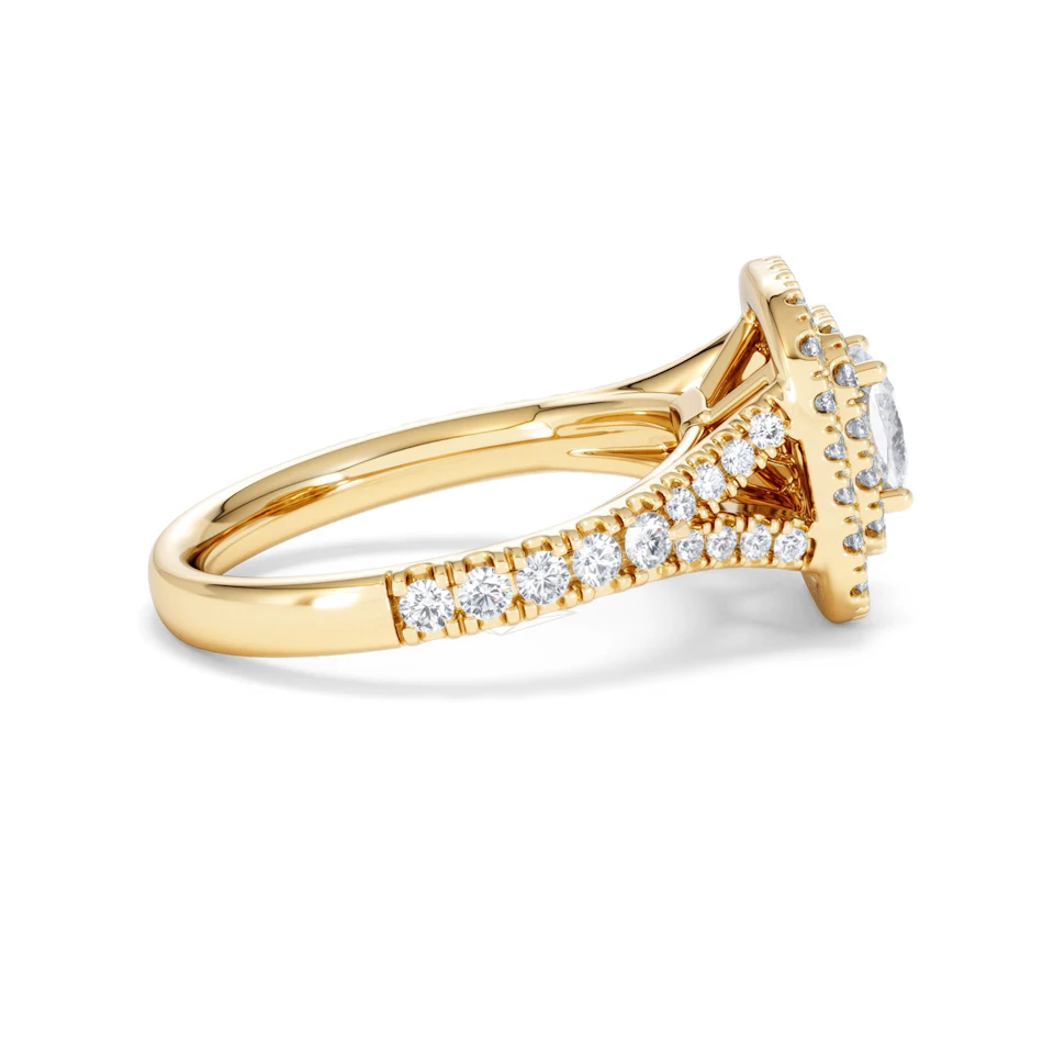 Anastasia GIA Diamond Halo Engagement Ring in 18K Gold 1.45ct G/SI2