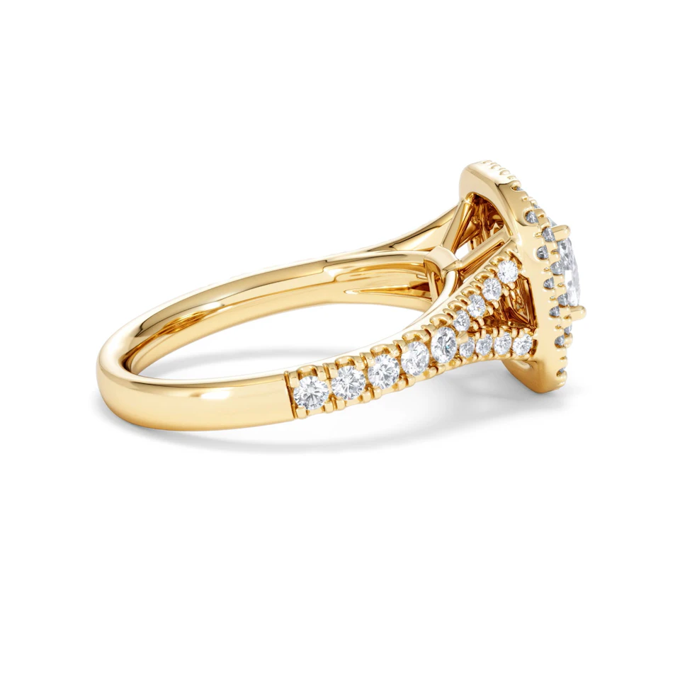 Anastasia GIA Diamond Halo Engagement Ring in 18K Gold 1.45ct G/SI2