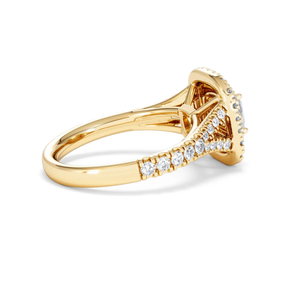 Anastasia GIA Diamond Halo Engagement Ring in 18K Gold 1.45ct G/SI2
