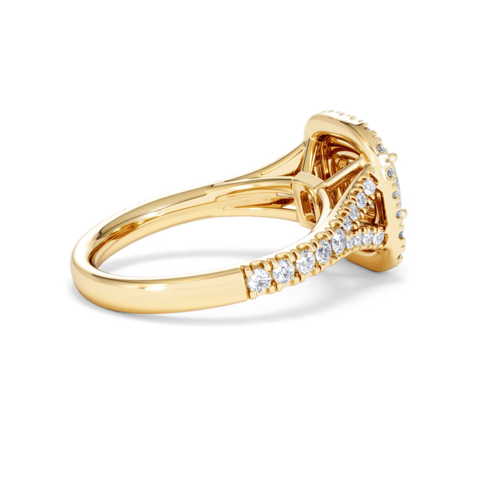Anastasia GIA Diamond Halo Engagement Ring in 18K Gold 1.45ct G/SI2