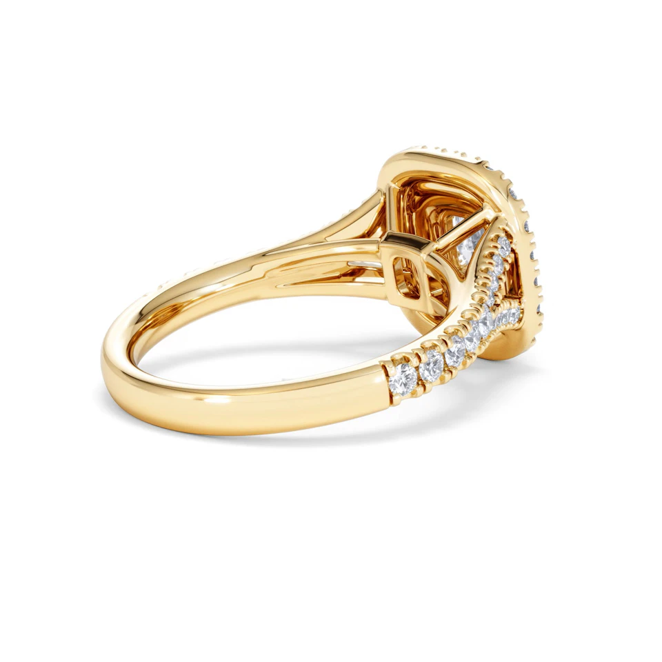 Anastasia GIA Diamond Halo Engagement Ring in 18K Gold 1.45ct G/SI2