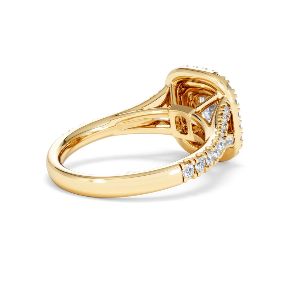 Anastasia GIA Diamond Halo Engagement Ring in 18K Gold 1.45ct G/SI2