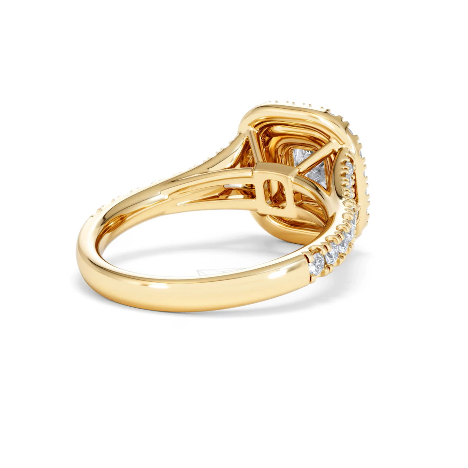 Anastasia GIA Diamond Halo Engagement Ring in 18K Gold 1.45ct G/SI2