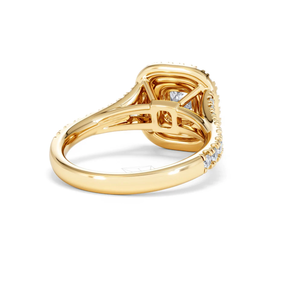 Anastasia GIA Diamond Halo Engagement Ring in 18K Gold 1.45ct G/SI2