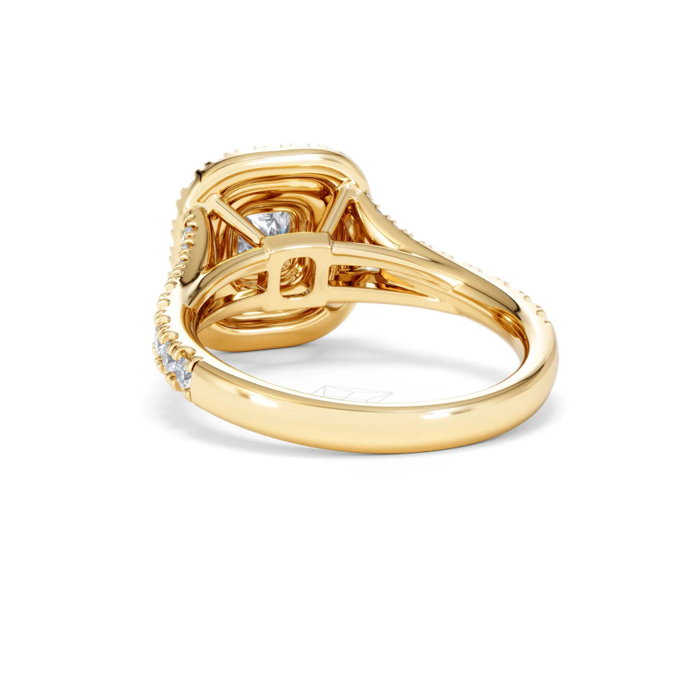Anastasia GIA Diamond Halo Engagement Ring in 18K Gold 1.45ct G/SI2