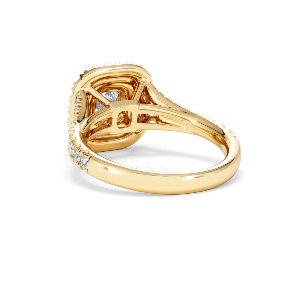 Anastasia GIA Diamond Halo Engagement Ring in 18K Gold 1.45ct G/SI2