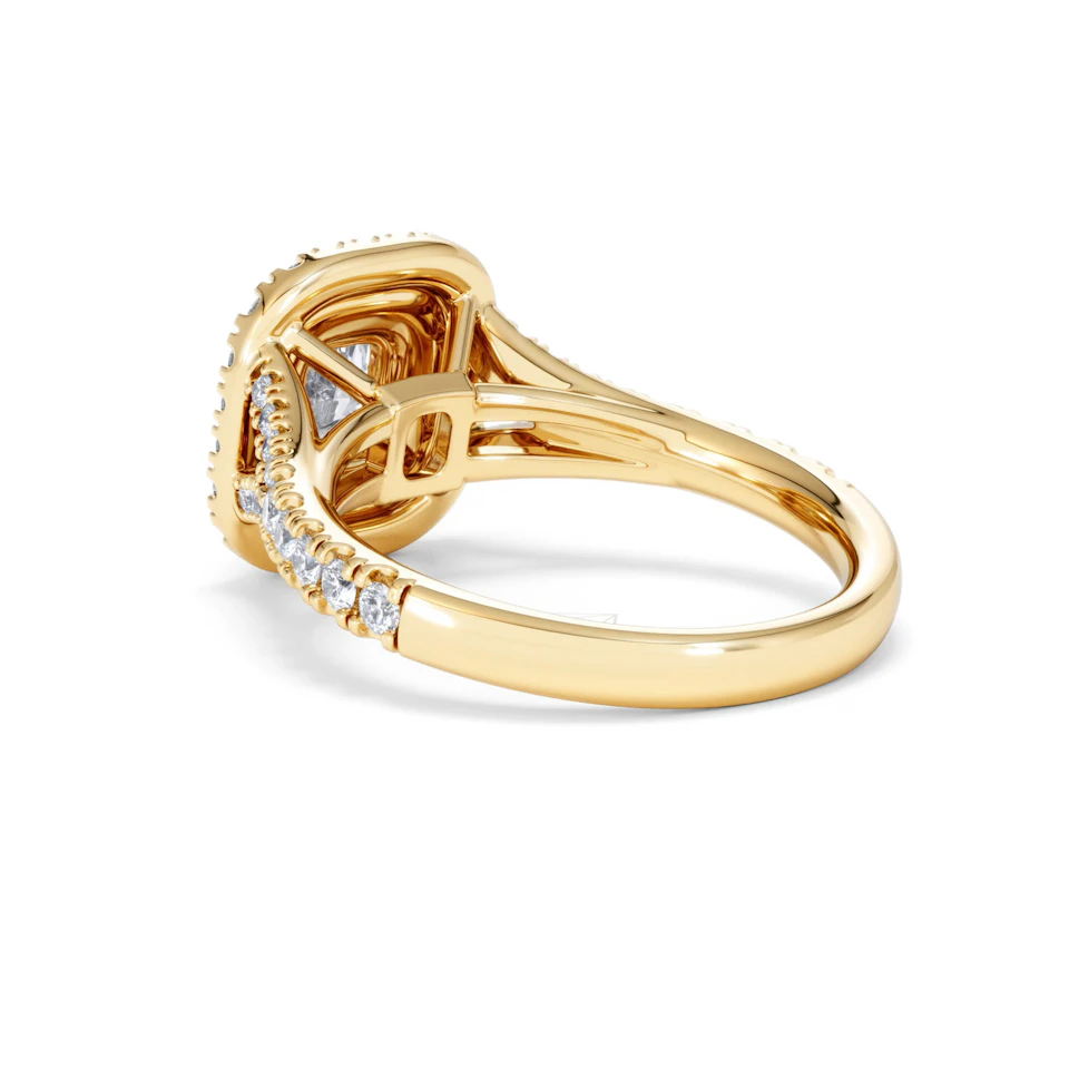 Anastasia GIA Diamond Halo Engagement Ring in 18K Gold 1.45ct G/SI2