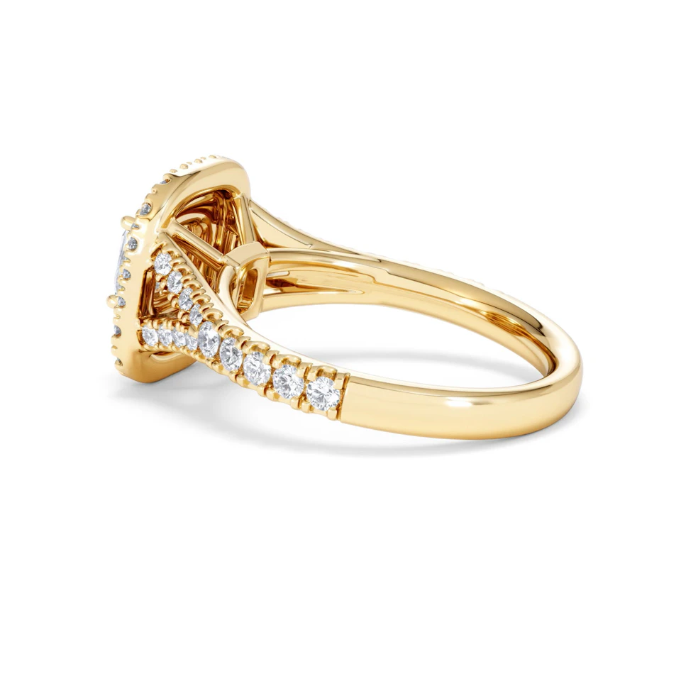 Anastasia GIA Diamond Halo Engagement Ring in 18K Gold 1.45ct G/SI2