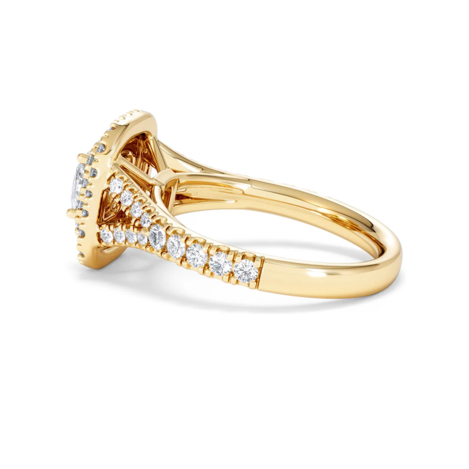 Anastasia GIA Diamond Halo Engagement Ring in 18K Gold 1.45ct G/SI2