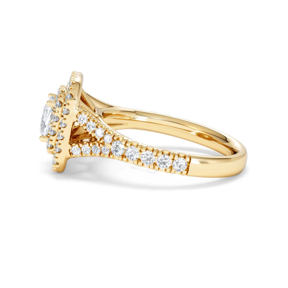 Anastasia GIA Diamond Halo Engagement Ring in 18K Gold 1.45ct G/SI2