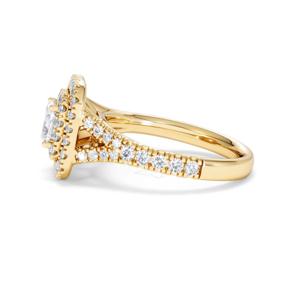 Anastasia GIA Diamond Halo Engagement Ring in 18K Gold 1.45ct G/SI2