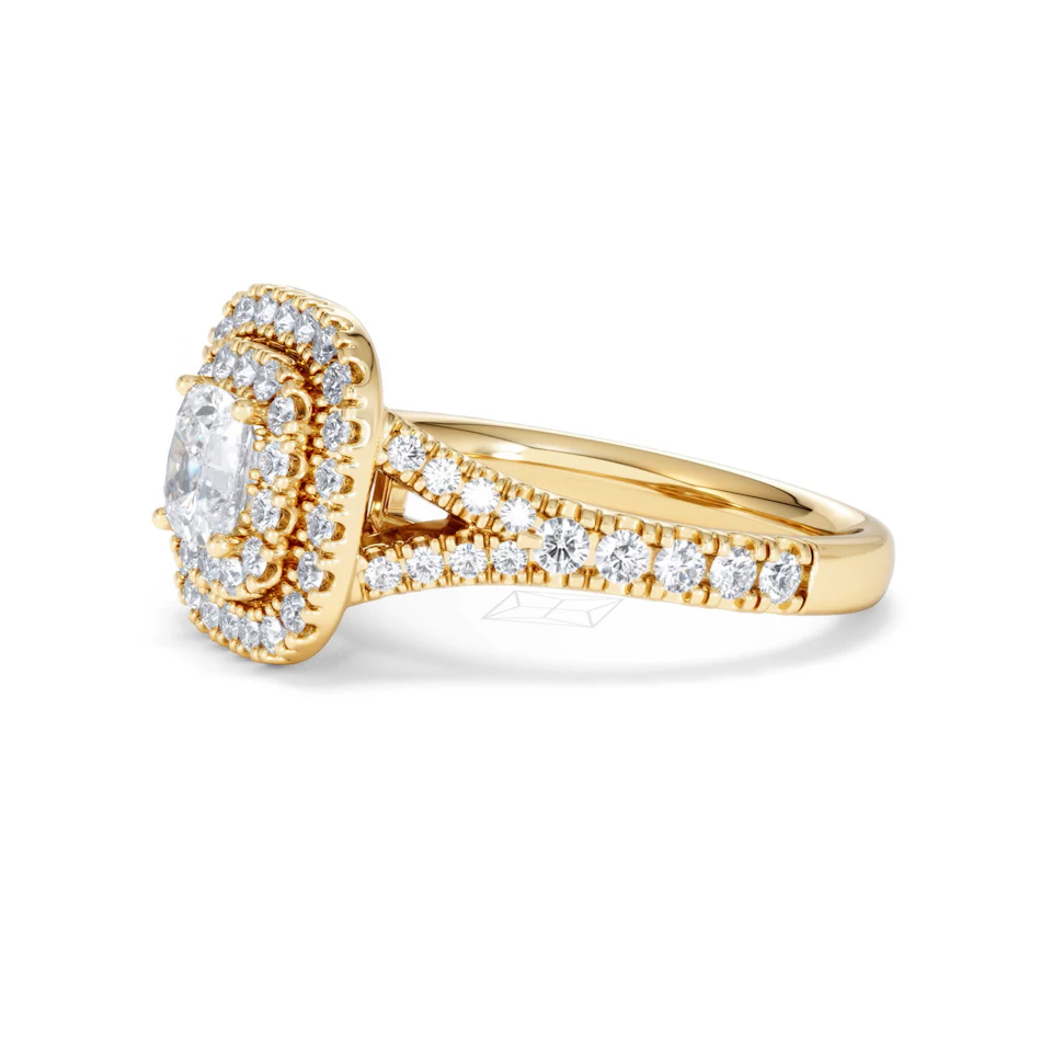 Anastasia GIA Diamond Halo Engagement Ring in 18K Gold 1.45ct G/SI2