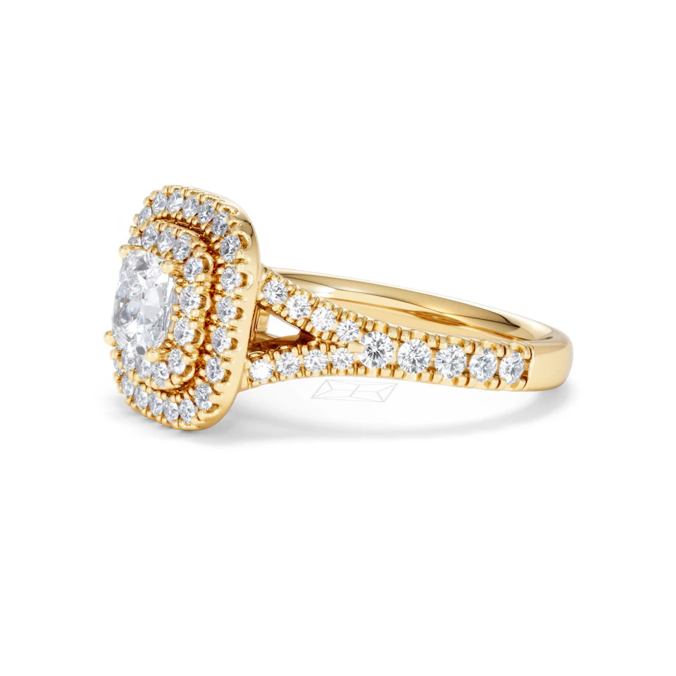 Anastasia GIA Diamond Halo Engagement Ring in 18K Gold 1.45ct G/SI2