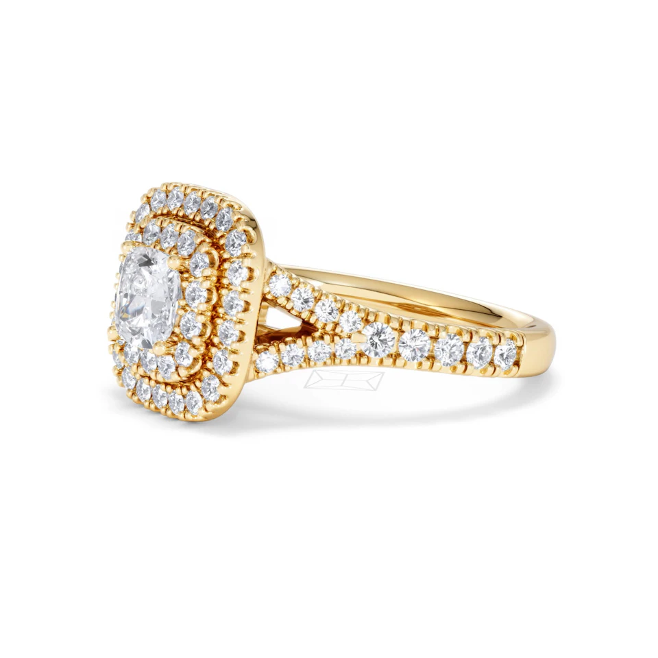 Anastasia GIA Diamond Halo Engagement Ring in 18K Gold 1.45ct G/SI2