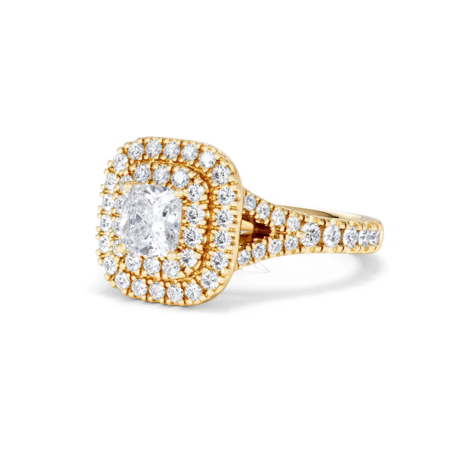 Anastasia GIA Diamond Halo Engagement Ring in 18K Gold 1.45ct G/SI2