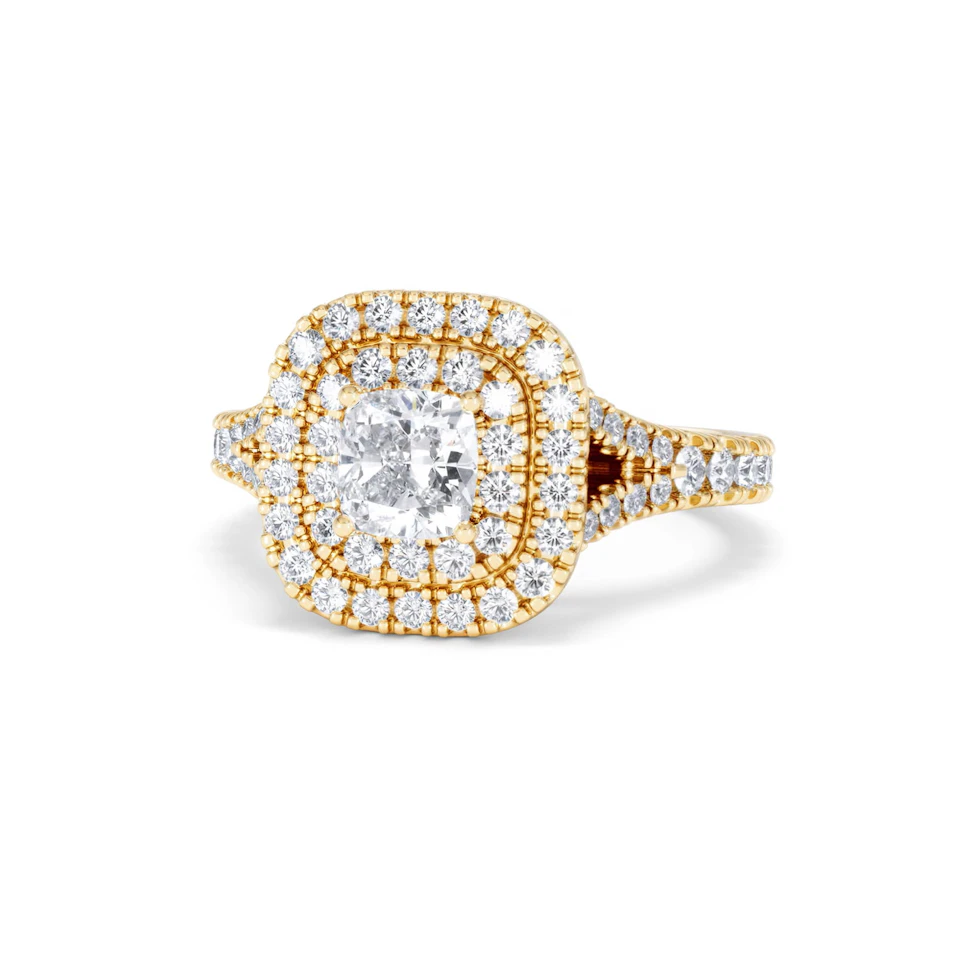 Anastasia GIA Diamond Halo Engagement Ring in 18K Gold 1.45ct G/SI2
