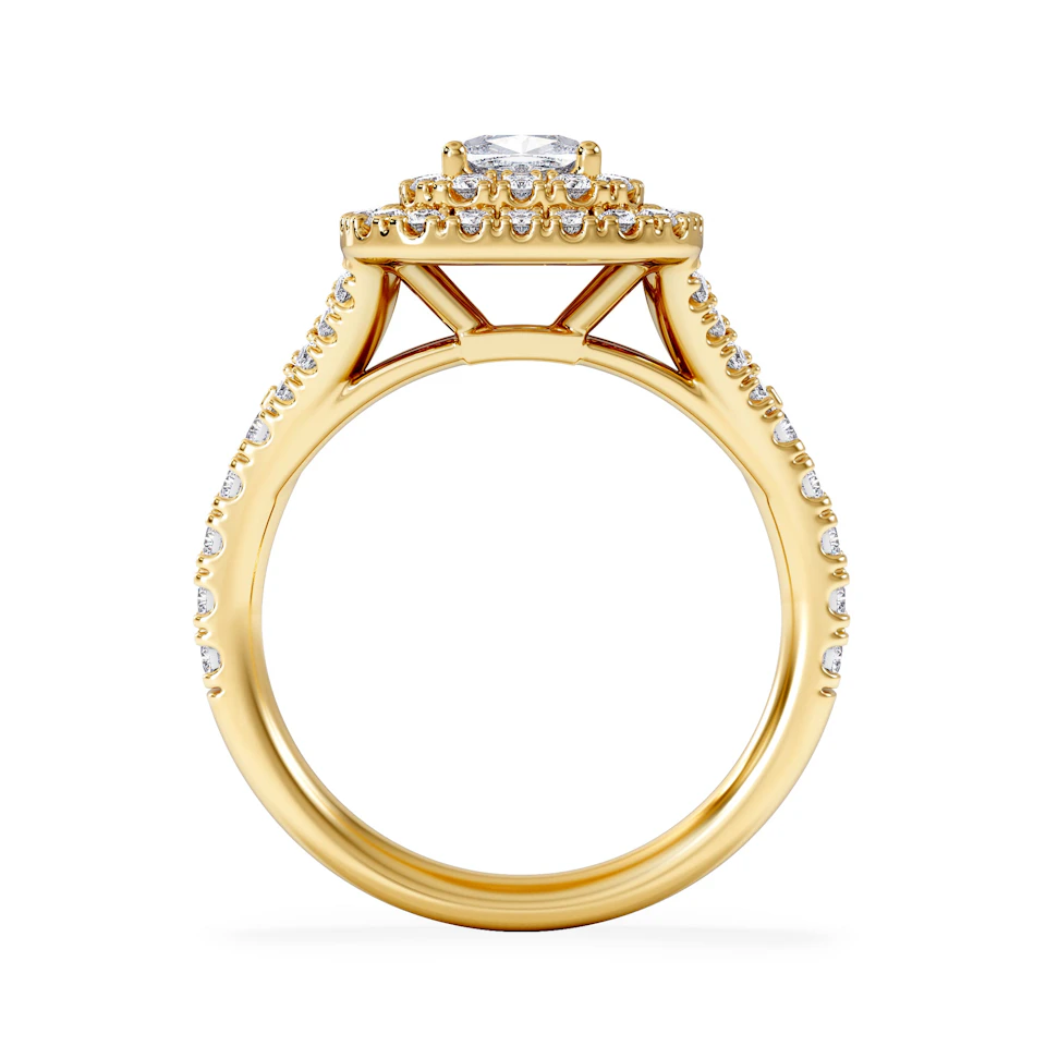 Anastasia GIA Diamond Halo Engagement Ring in 18K Gold 1.45ct G/SI2
