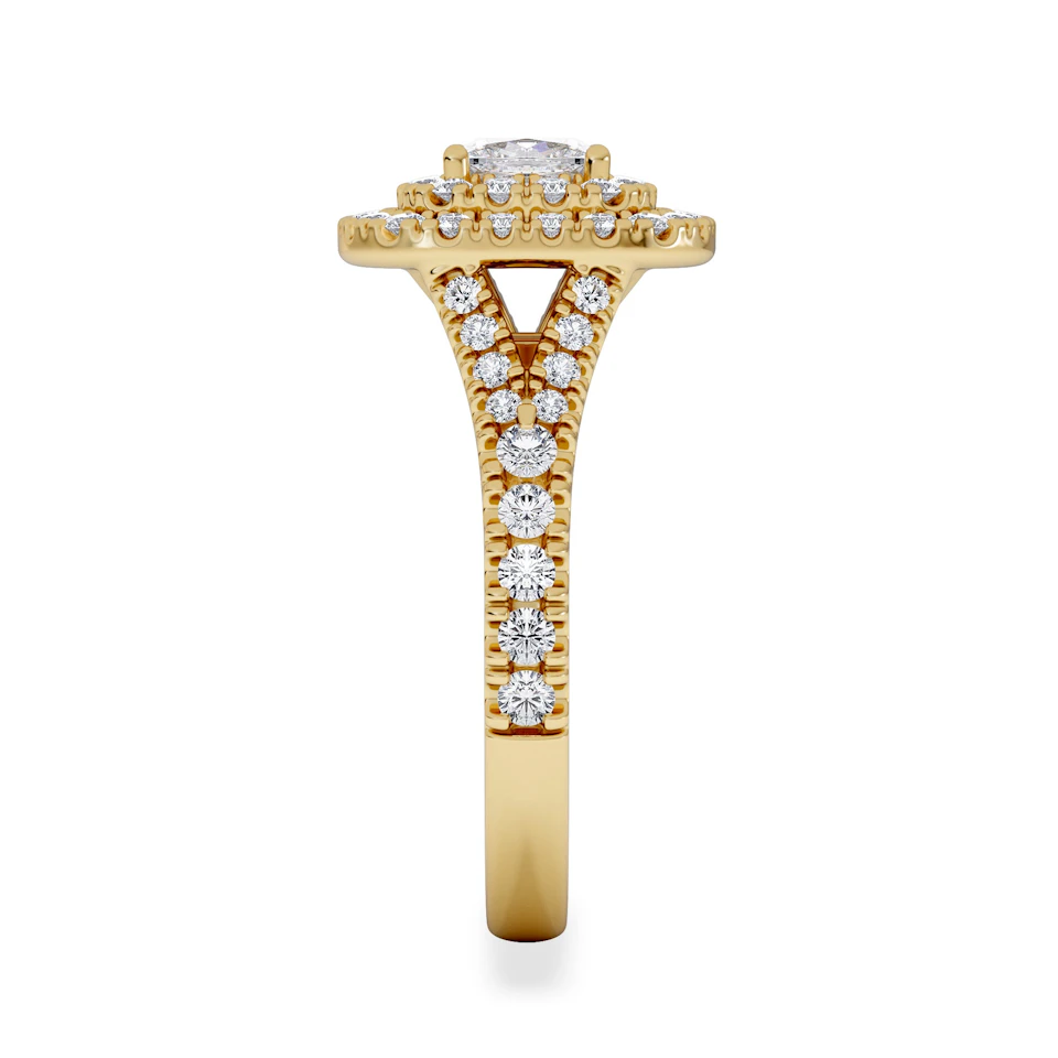 Anastasia GIA Diamond Halo Engagement Ring in 18K Gold 1.45ct G/SI2