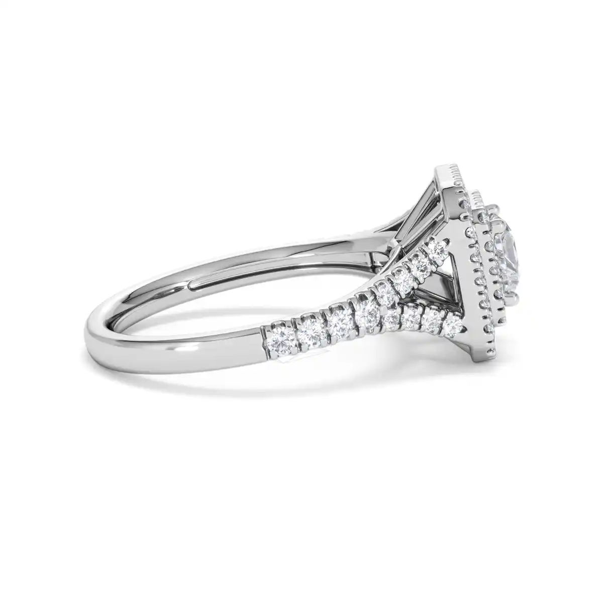 Cleopatra Lab Diamond Halo Engagement Ring in Platinum 1.20ct F/VS1