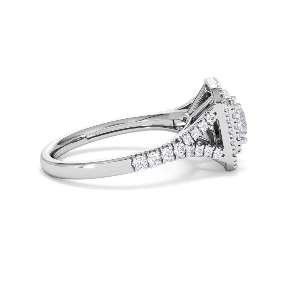 Cleopatra Diamond Halo Engagement Ring in Platinum 1.20ct G/SI2