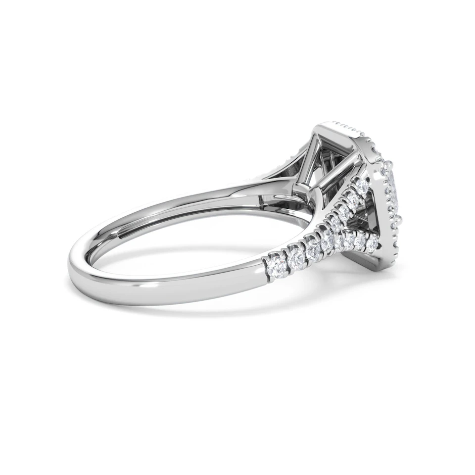 Cleopatra Diamond Halo Engagement Ring in Platinum 1.20ct G/SI2