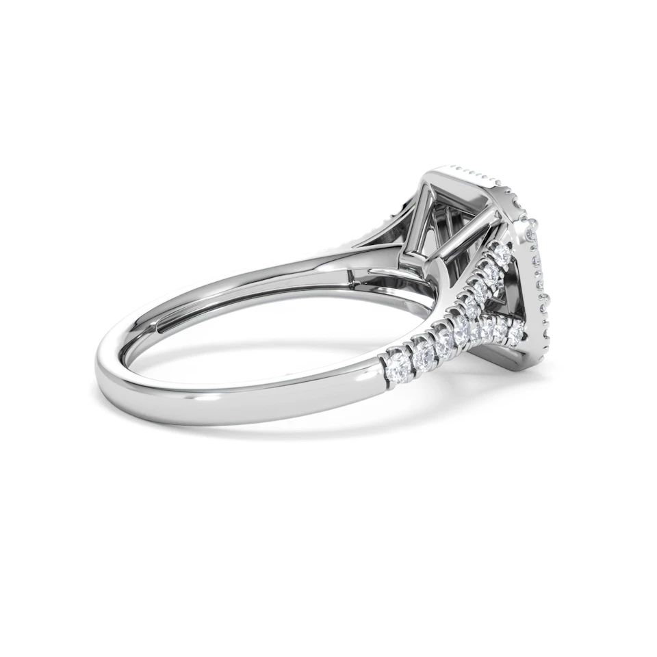 Cleopatra Diamond Halo Engagement Ring in Platinum 1.20ct G/SI2