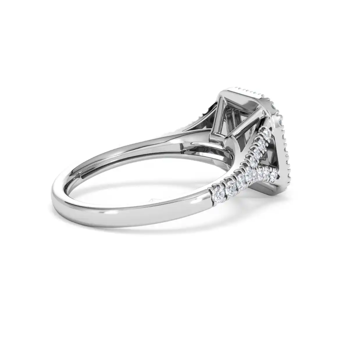 Cleopatra Diamond Halo Engagement Ring in Platinum 1.20ct G/SI2