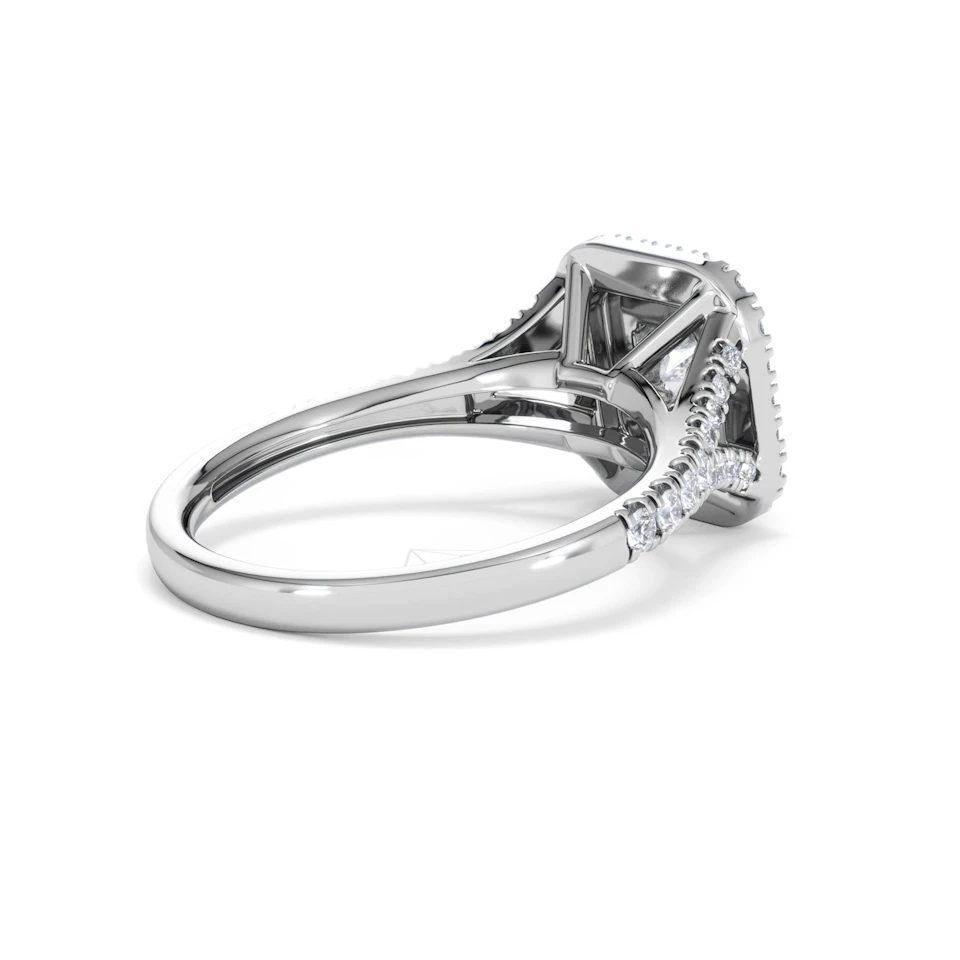 Cleopatra Diamond Halo Engagement Ring in Platinum 1.20ct G/SI2