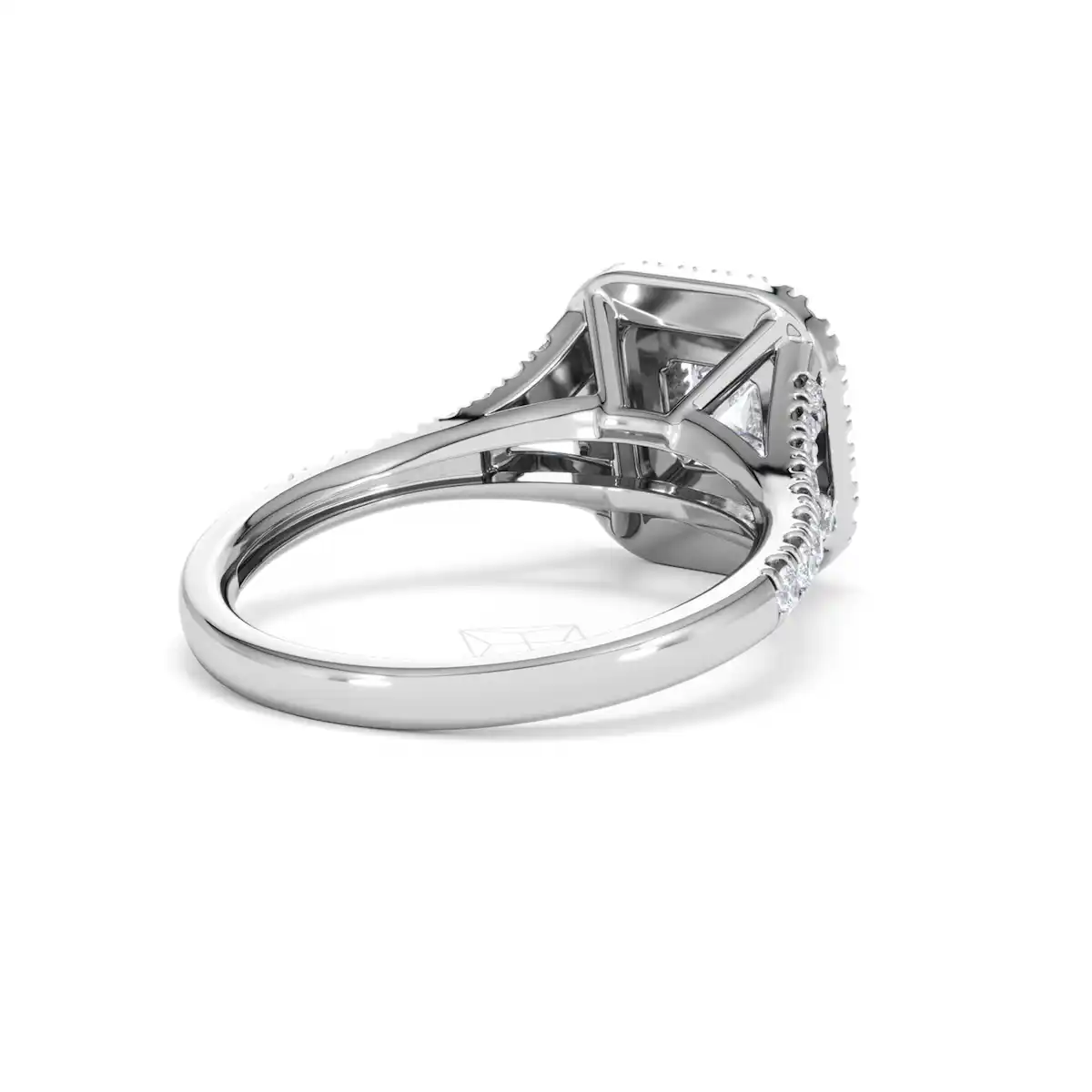 Cleopatra Diamond Halo Engagement Ring in Platinum 1.20ct G/SI2