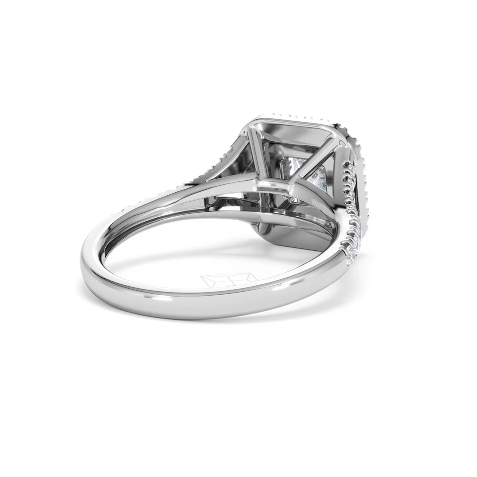 Cleopatra Diamond Halo Engagement Ring in Platinum 1.20ct G/SI2