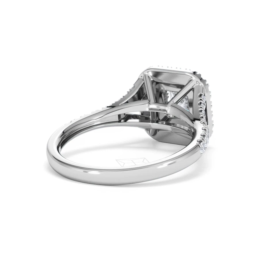 Cleopatra Lab Diamond Halo Engagement Ring in Platinum 1.20ct F/VS1