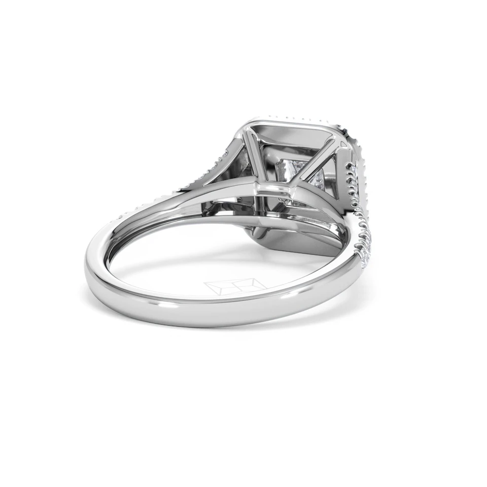 Cleopatra Diamond Halo Engagement Ring in Platinum 1.20ct G/SI2