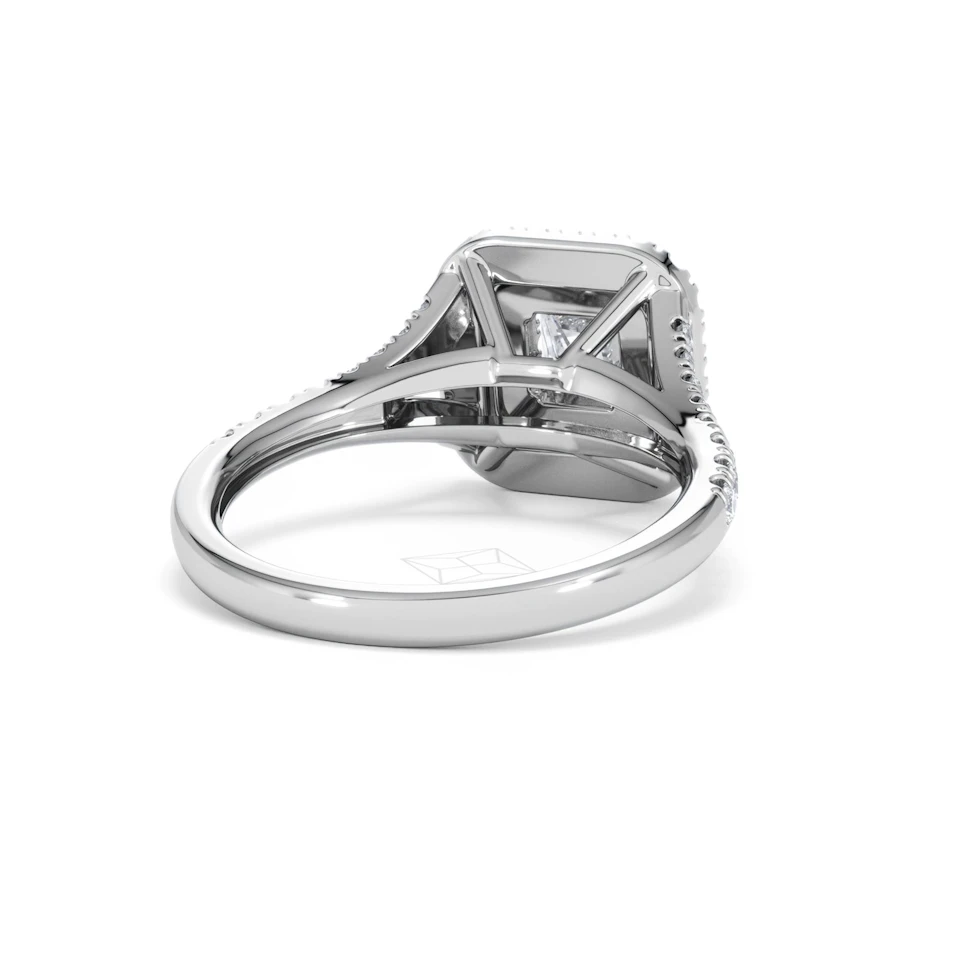 Cleopatra Diamond Halo Engagement Ring in Platinum 1.20ct G/SI2