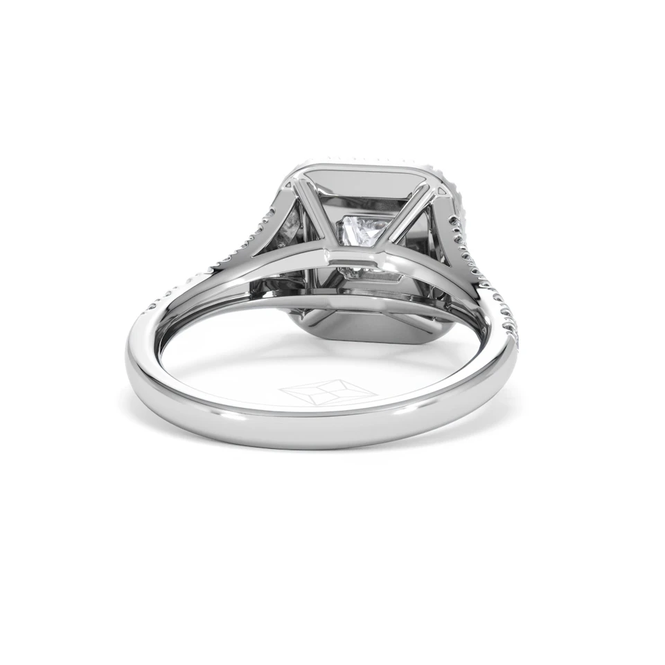 Cleopatra Diamond Halo Engagement Ring in Platinum 1.20ct G/SI2