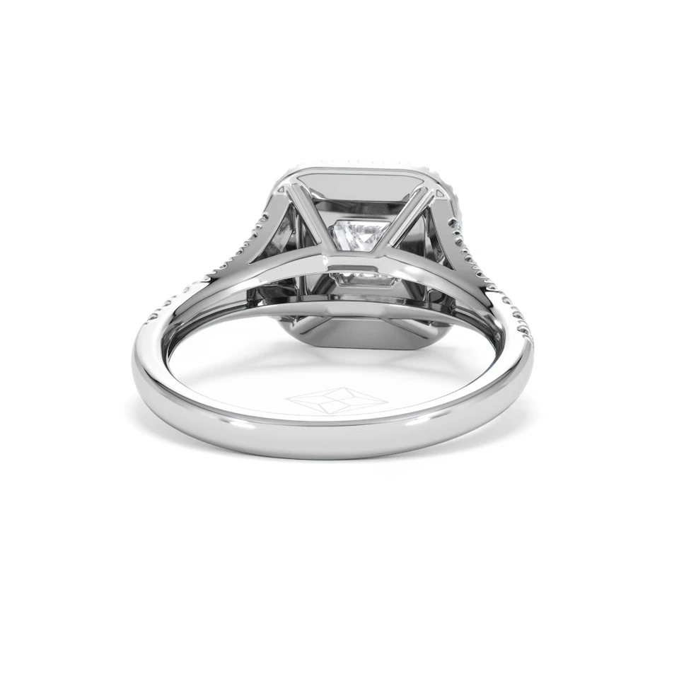 Cleopatra Diamond Halo Engagement Ring in Platinum 1.20ct G/SI2