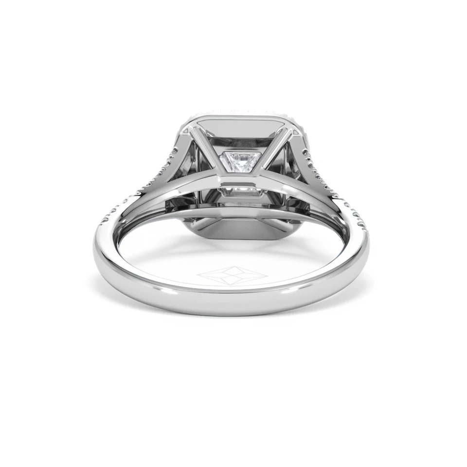 Cleopatra Lab Diamond Halo Engagement Ring in Platinum 1.20ct F/VS1