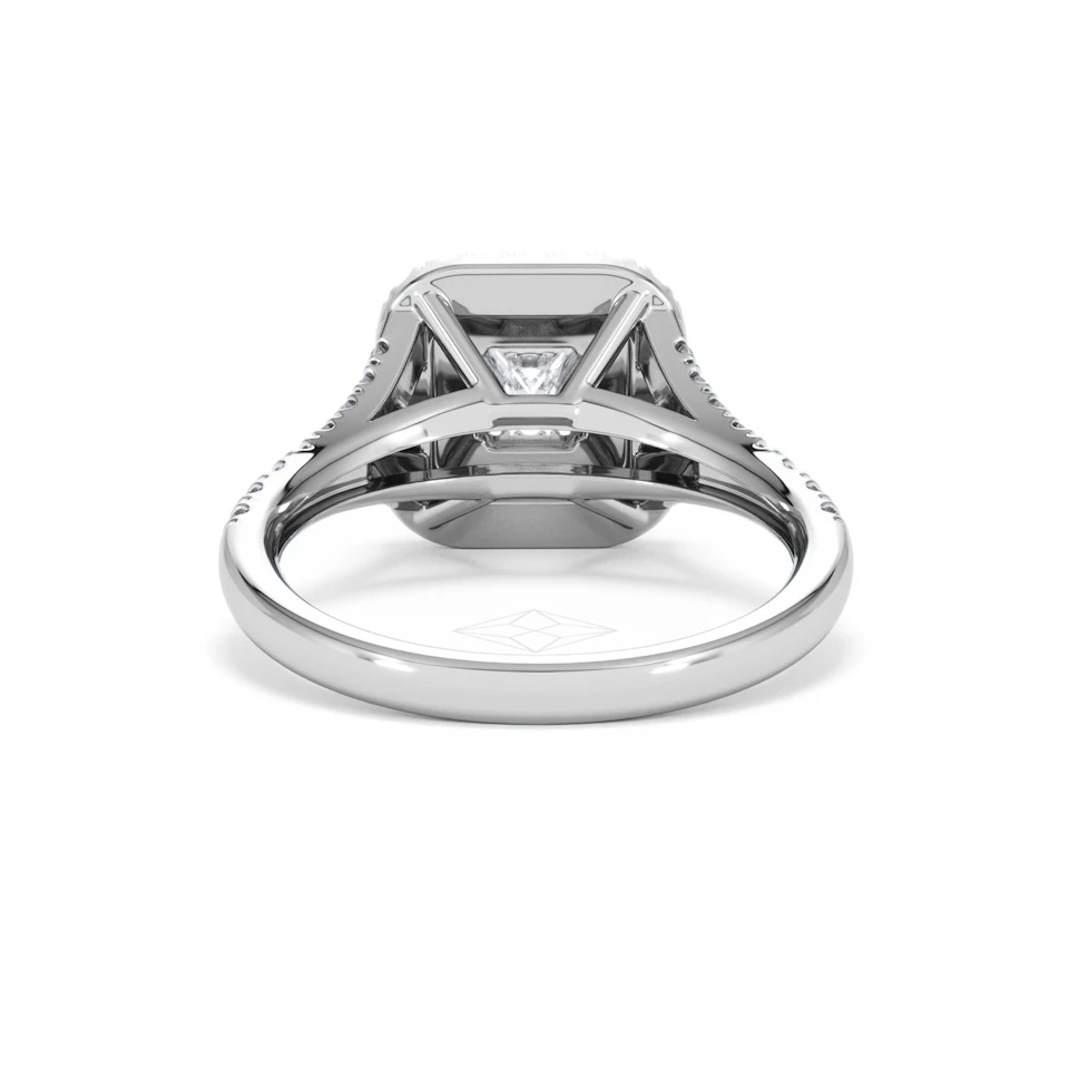 Cleopatra Lab Diamond Halo Engagement Ring in Platinum 1.20ct F/VS1