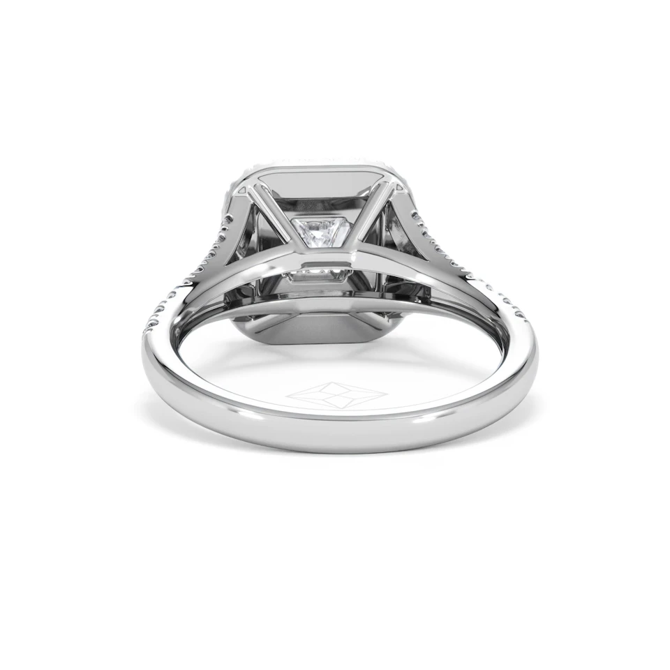 Cleopatra Lab Diamond Halo Engagement Ring in Platinum 1.20ct F/VS1