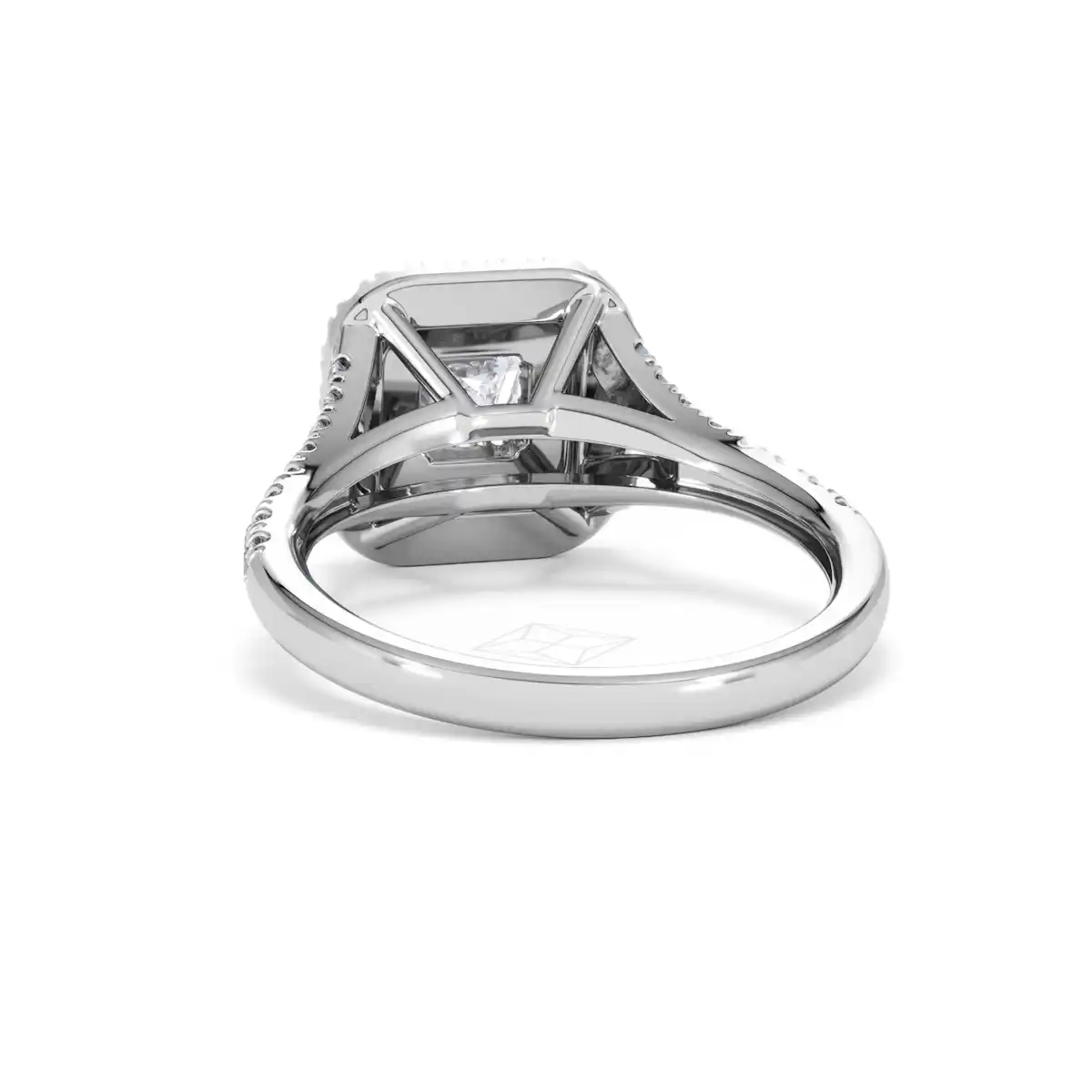 Cleopatra Lab Diamond Halo Engagement Ring in Platinum 1.20ct F/VS1