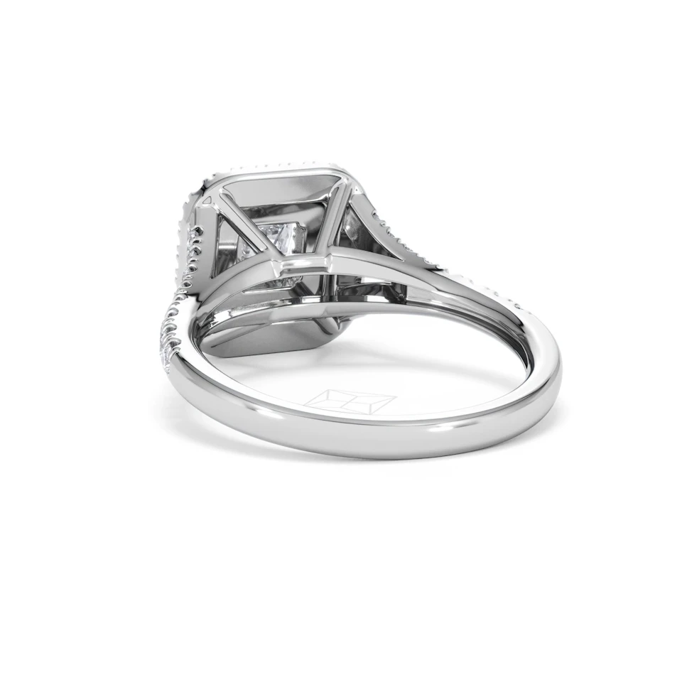 Cleopatra Diamond Halo Engagement Ring in Platinum 1.20ct G/SI2