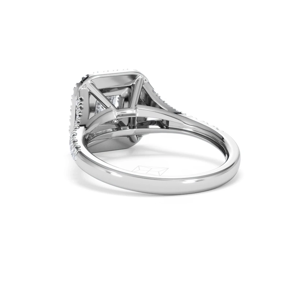 Cleopatra Diamond Halo Engagement Ring in Platinum 1.20ct G/SI2