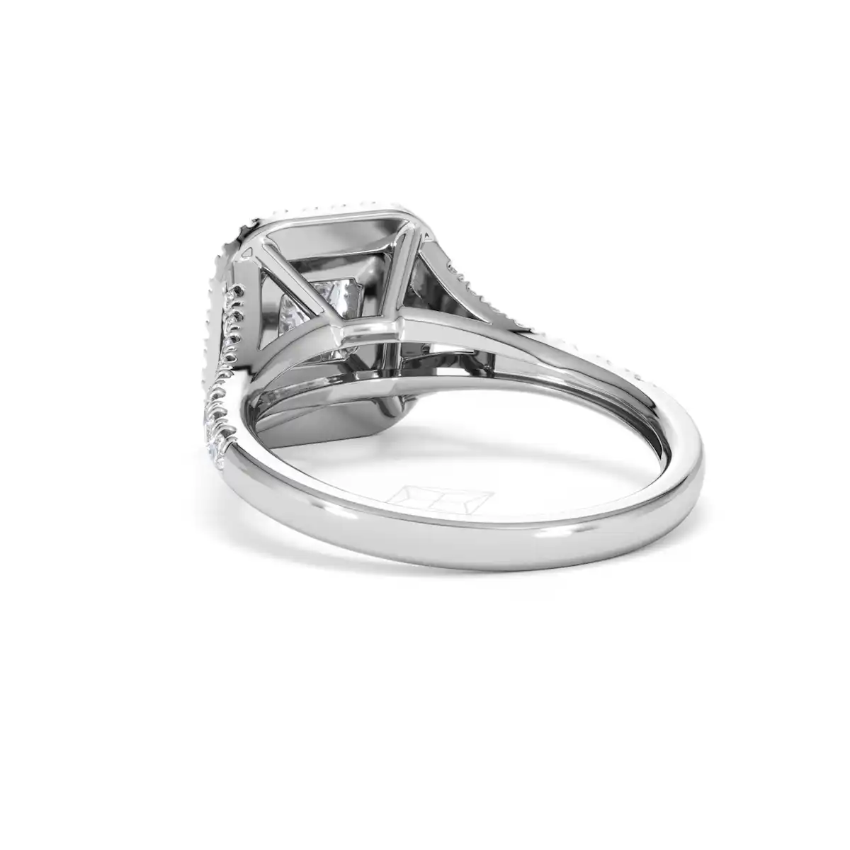 Cleopatra Lab Diamond Halo Engagement Ring in Platinum 1.20ct F/VS1